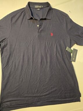 TWT U.S. Polo Assn. Navy Polo with Red Logo
